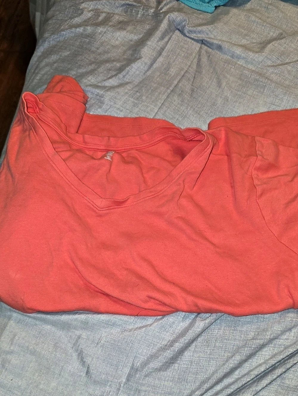 Kim Rogers Perfectly Soft V-Neck T-Shirt Coral Size 2X